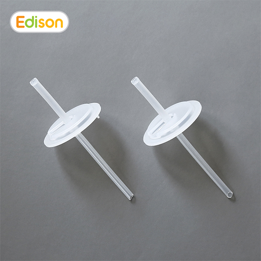 Edison No-spill 3D(Dual Stainless) Straw Cup 2 Silicone Straw Set