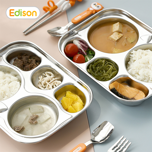 Edison Owl Stainless Steel Divided Food Tray(Baby & Kids)