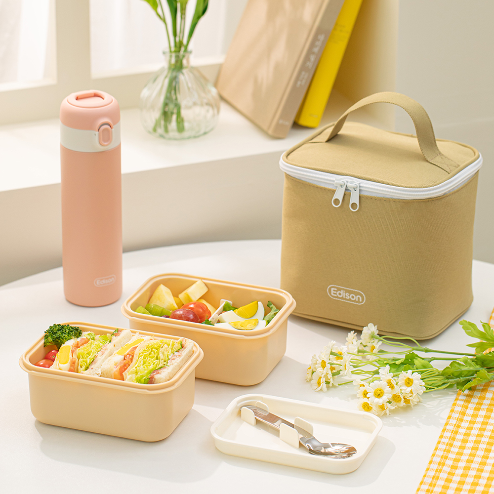 Edison Stainless Picnic Lunch Box Set with Pouch