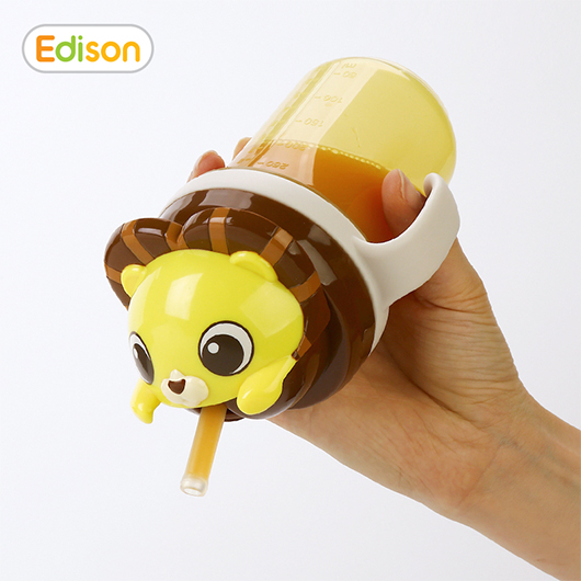 Edison No-spill 3D(Dual Stainless) Straw Cup 2 Silicone Straw Set