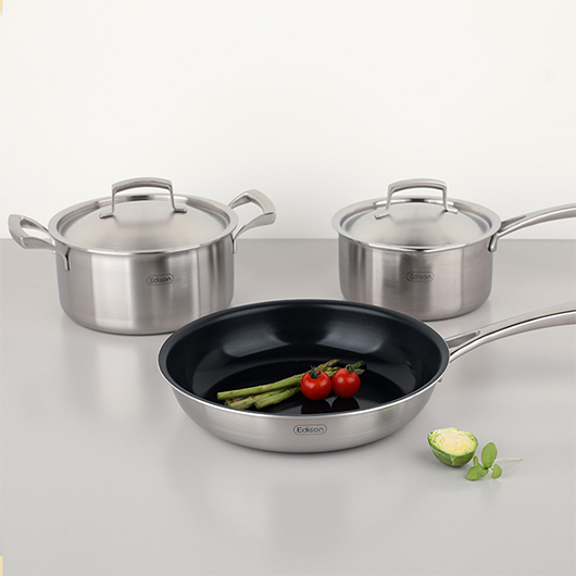 Edison Premium Stainless Saucepan / Sauce Pot, Edison Premium Non-stick Frying Pan