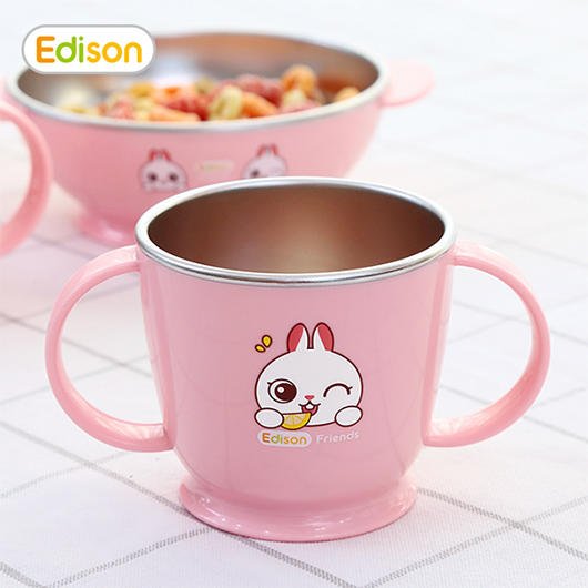 Edison Friends Non-slip Stainless Double Handle Cup